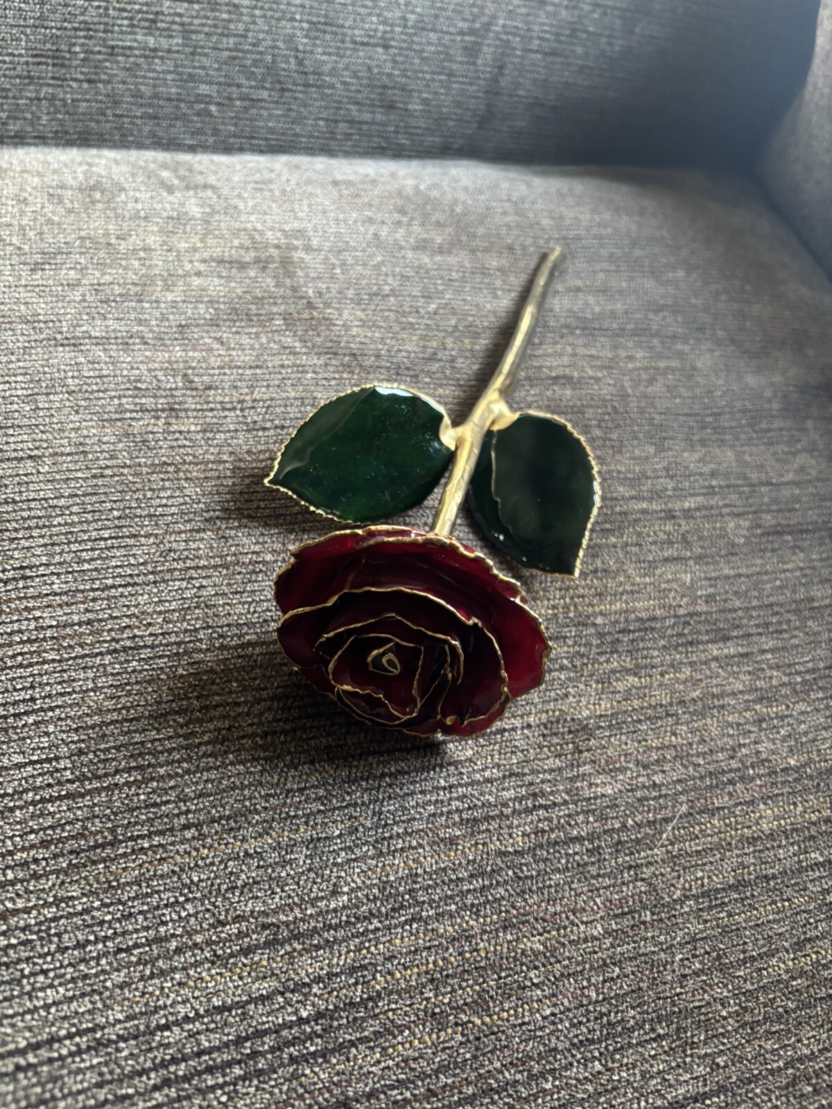 Valentines Day Real Rose Dipped & Preserved In 24 Karat Gold