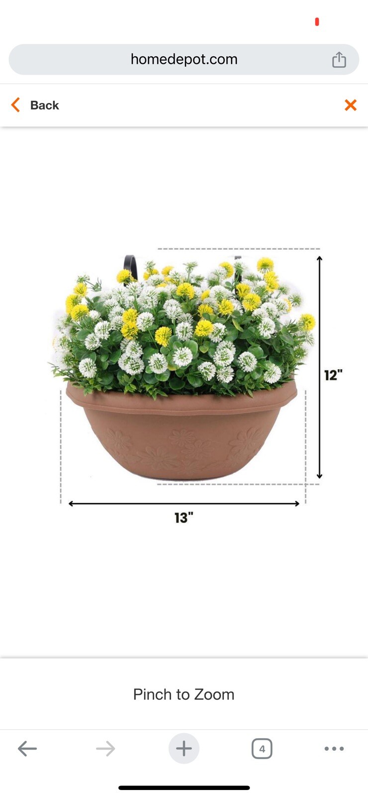 House & Garden 12 in. Yellow and White Indoor/Outdoor Artificial Chrysanthemum