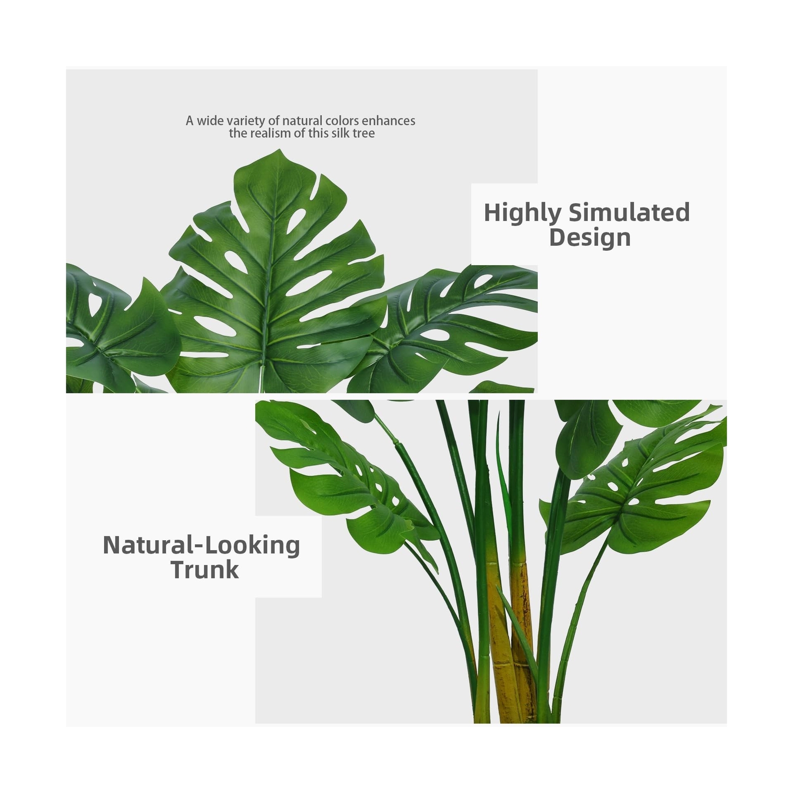 ASTIDY Artificial Monstera Deliciosa Plant 5FT – Faux Tropical Palm Tree with…