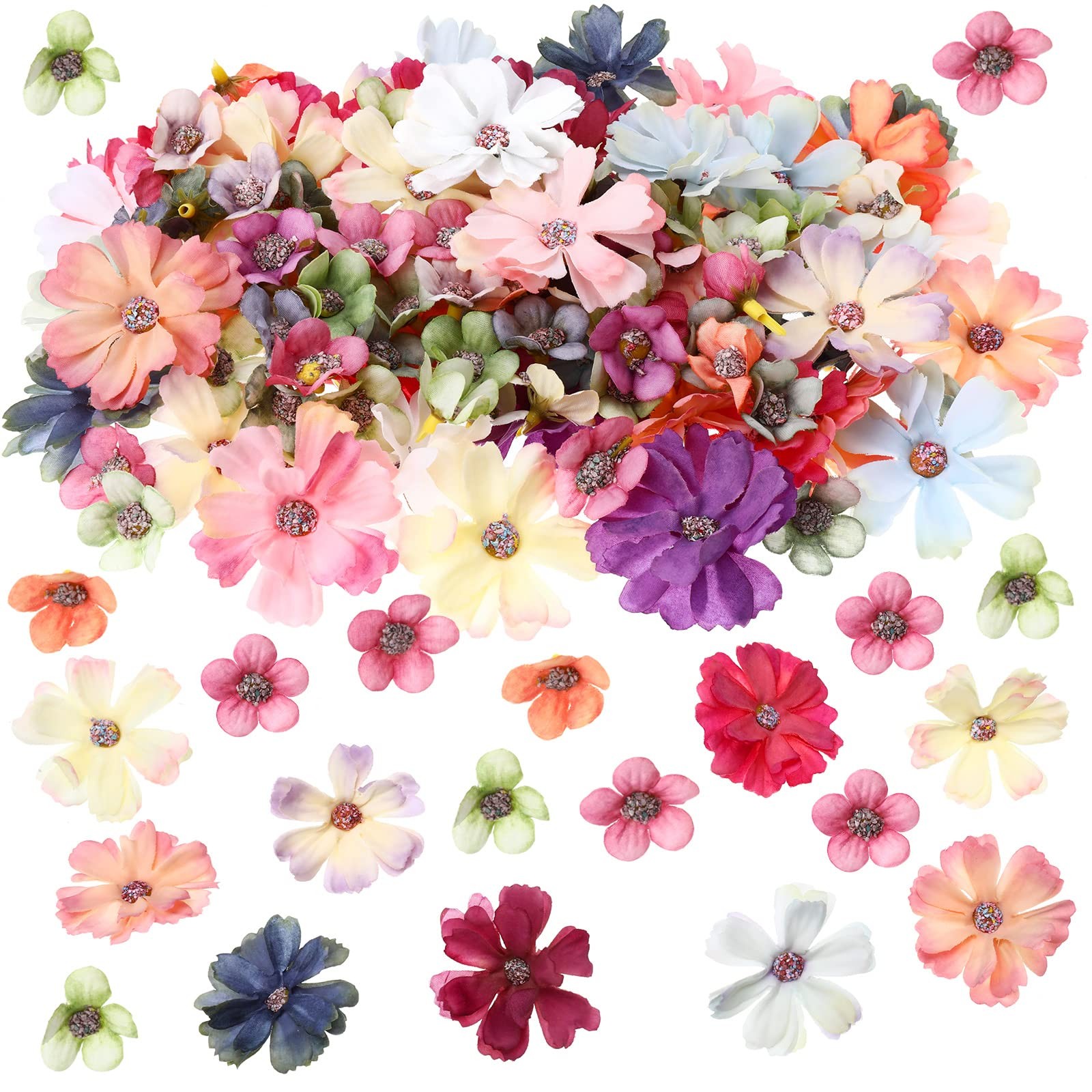 120PCS Mini Artificial Silk Flowers Bulk for DIY Crafts Wedding Decor