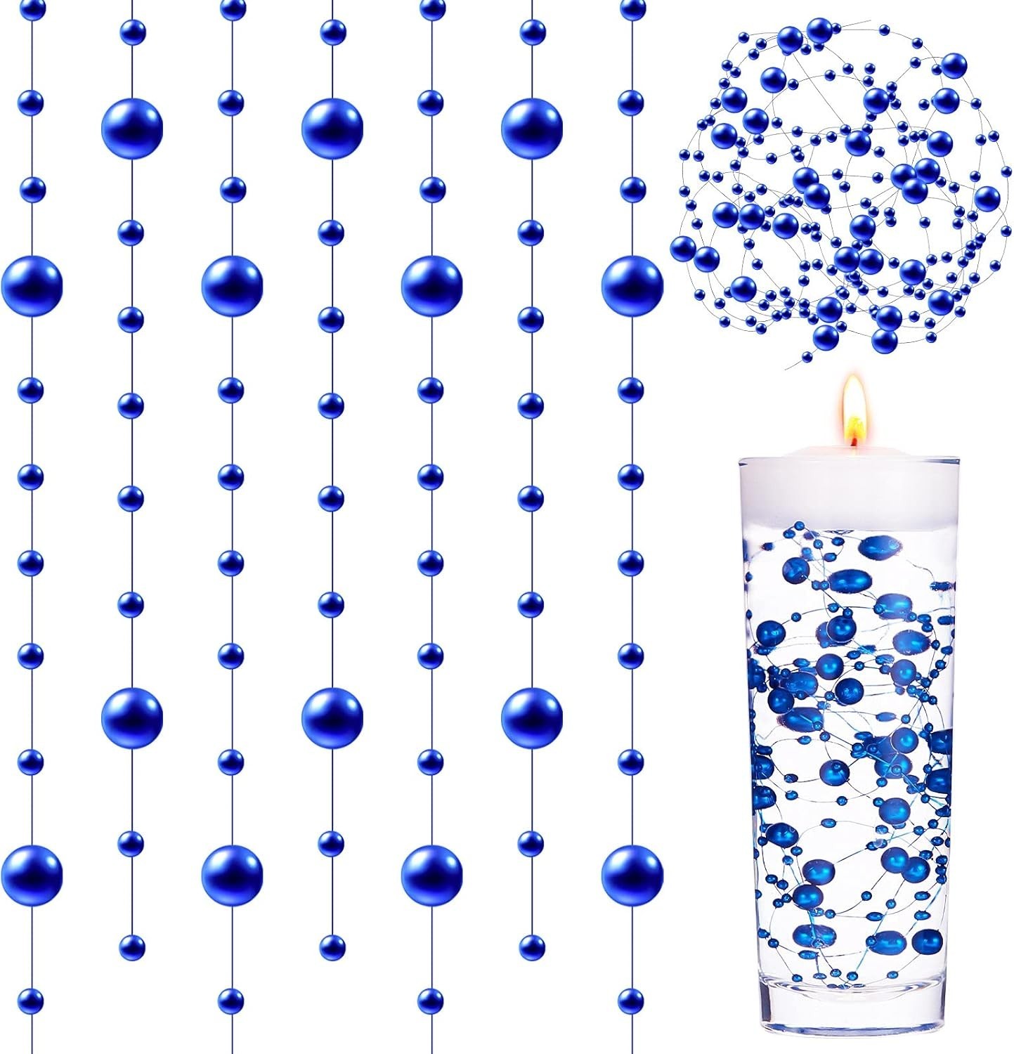 Exquisite 39” Blue Pearl Garland Strings – Perfect for Weddings & Celebrations