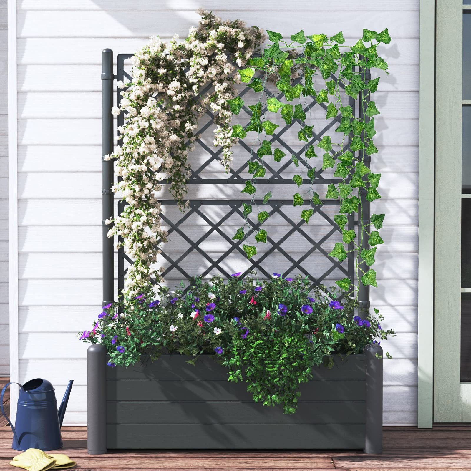 CQURE 12 Pack 84Ft Artificial Ivy Garland, Fake Vines UV Resistant Greenery