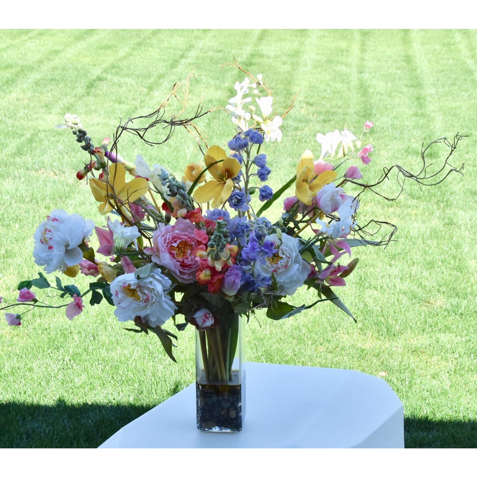 Artificial Colorful Silk Spring Floral Bouquet Centerpiece Arrangement 32″