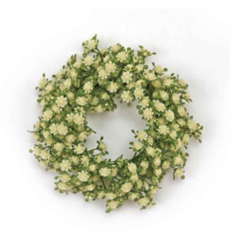 Mini White Flower Candle Ring – Farmhouse Country Wedding