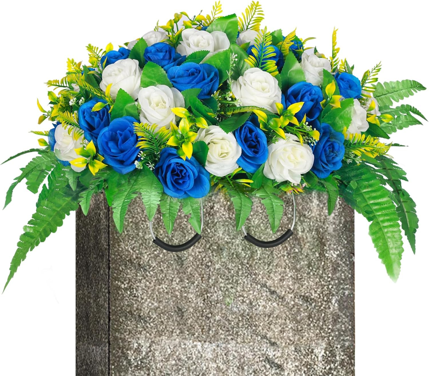 Artificial Cemetery Flowers, Silk Flower Arrangement,Artificial Rose Bouquet Gra