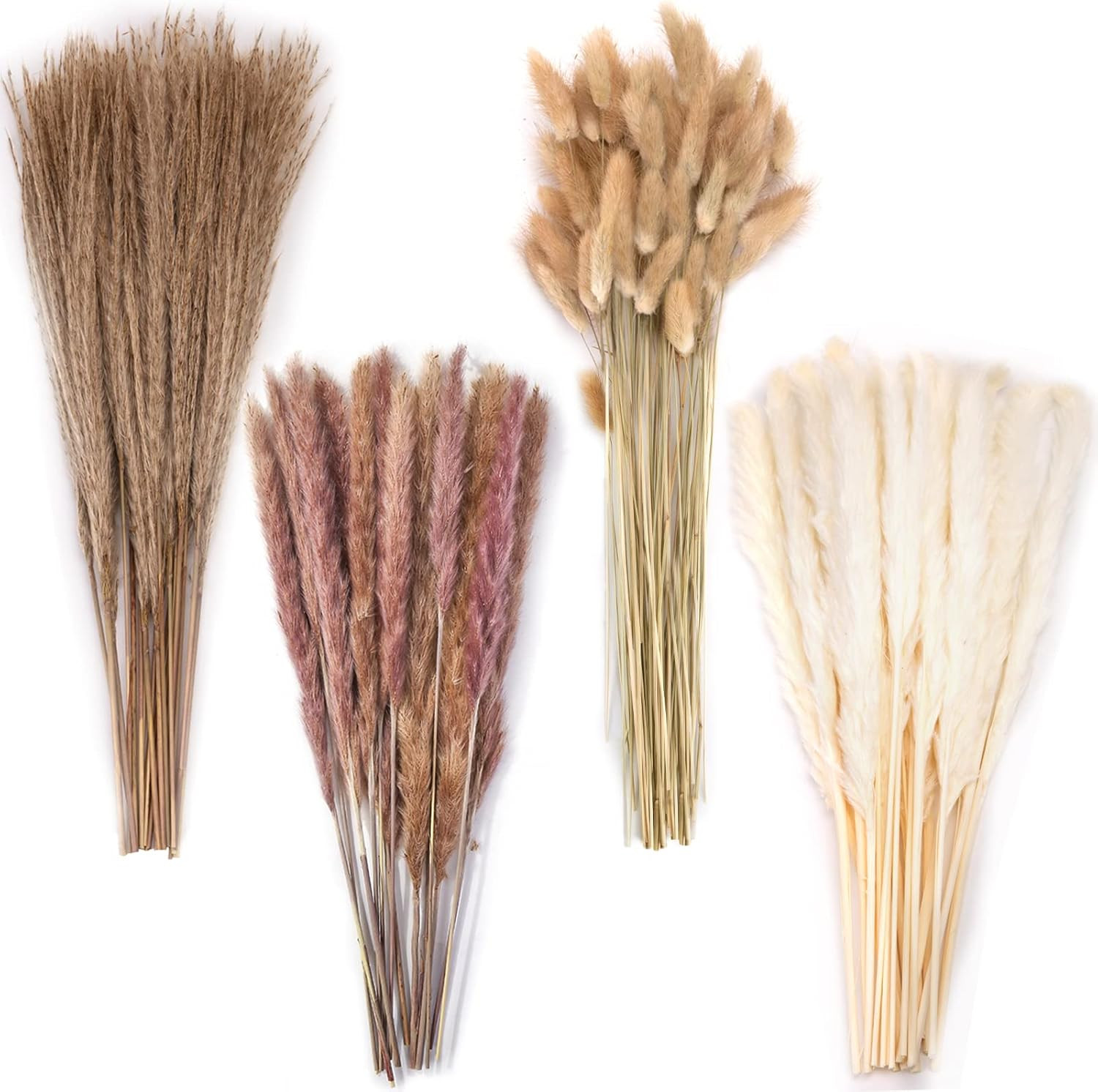 130PCS Pampas Grass Decor, 18 Inch Dried Pampas Grass Contains White Natural …
