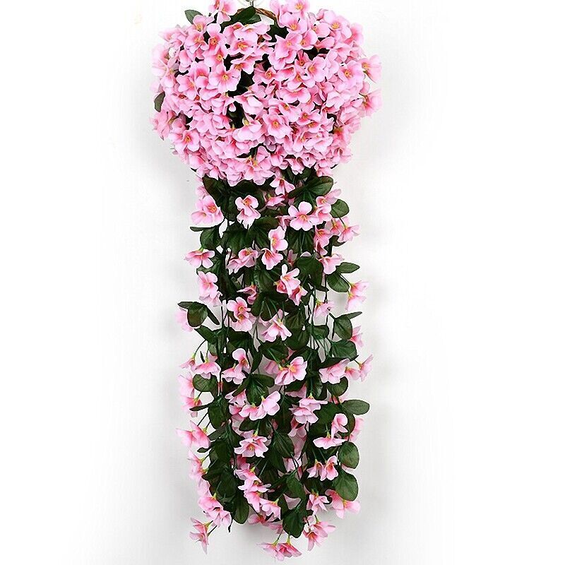 Artificial Fake Hanging Flowers Vine Plant Home Garden Decor Indoor Outdoor