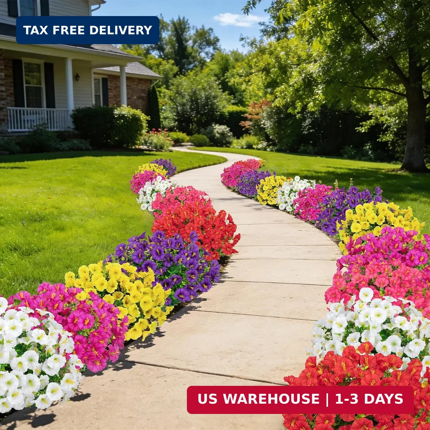 24 Bundles Artificial Morning Glory Flowers for Outdoors, Mixed | Realistic silk