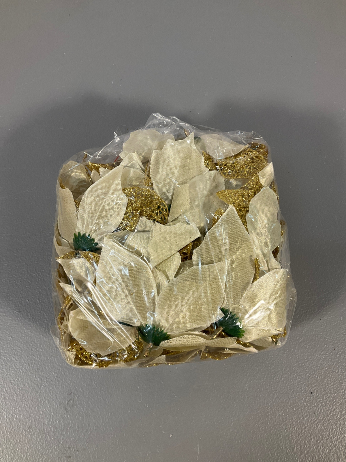 WILLBOND 36 Pieces Christmas Glitter Poinsettia Faux Flowers Christmas Flowers D