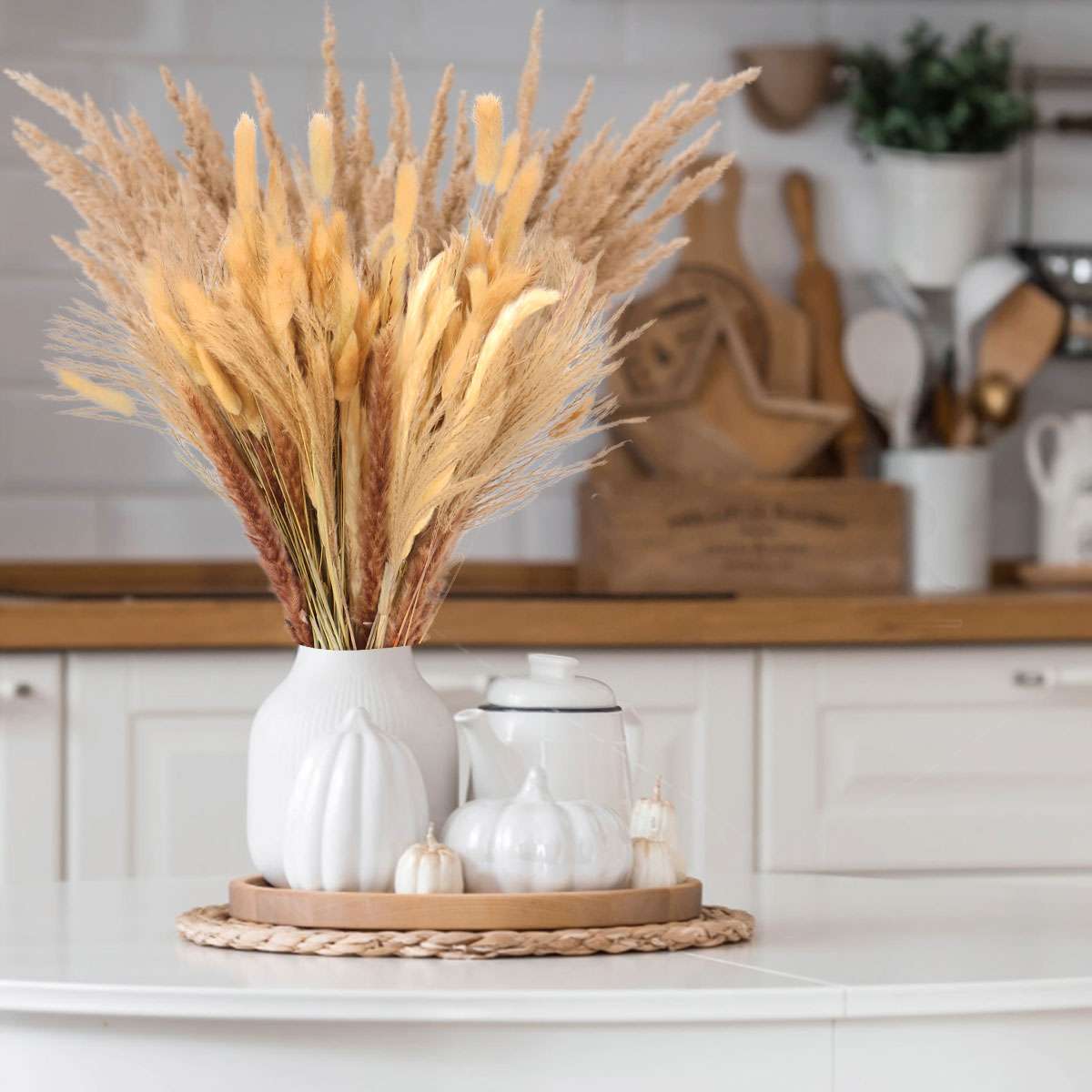 100PC Natural Dried Pampas Grass Boho Home Decor Bouquet Phragmites Dried Flower