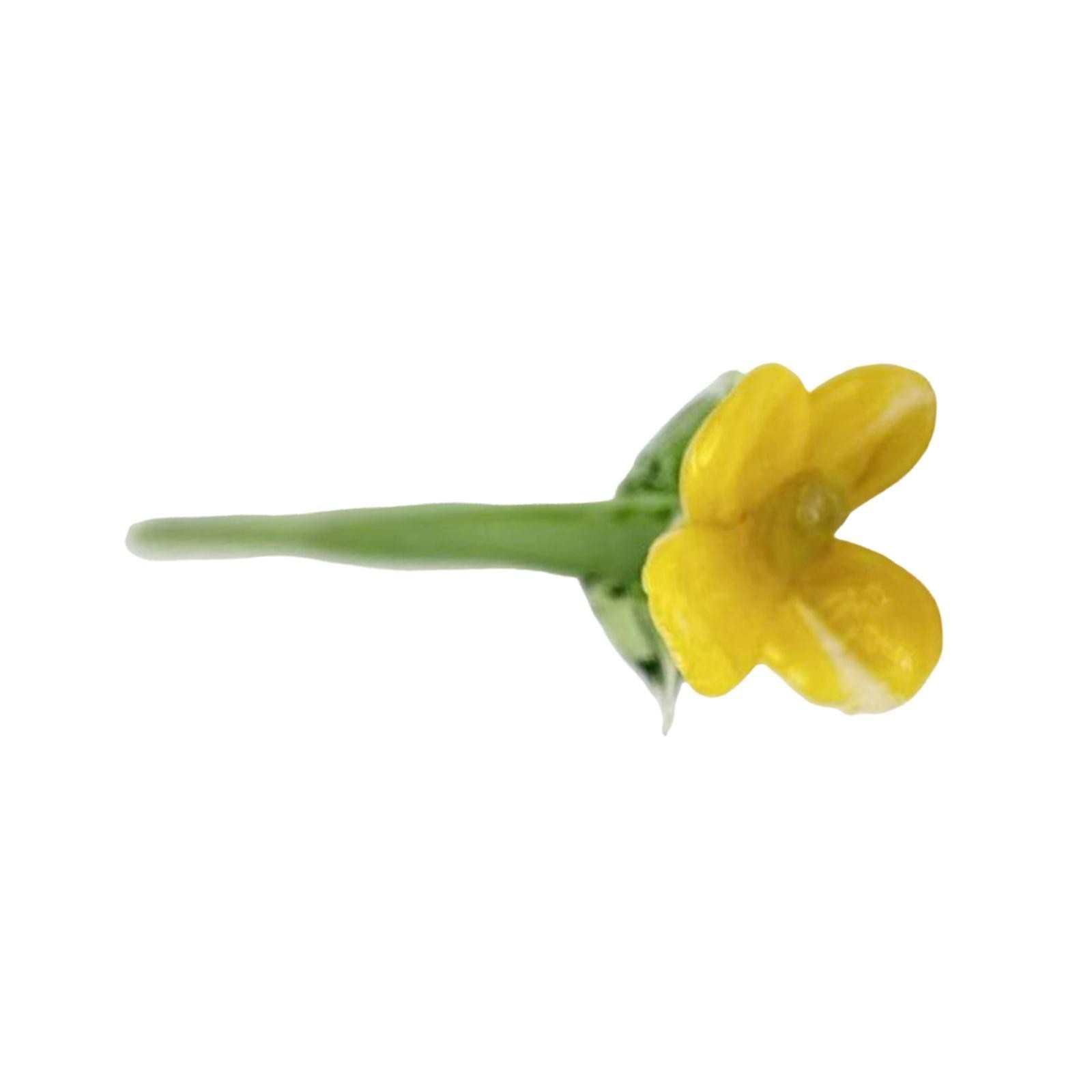 Miniature Hand-Blown Glass Flower Bouquet in Tiny Clear Vase