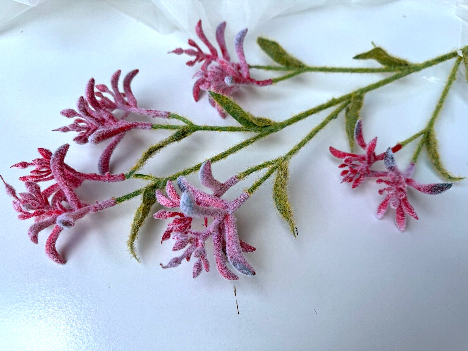 KANGAROO PAW SPRAY AUSTRALIAN NATIVE FLOWERS STEMS FAUX SILK FLOWER STEM PINK