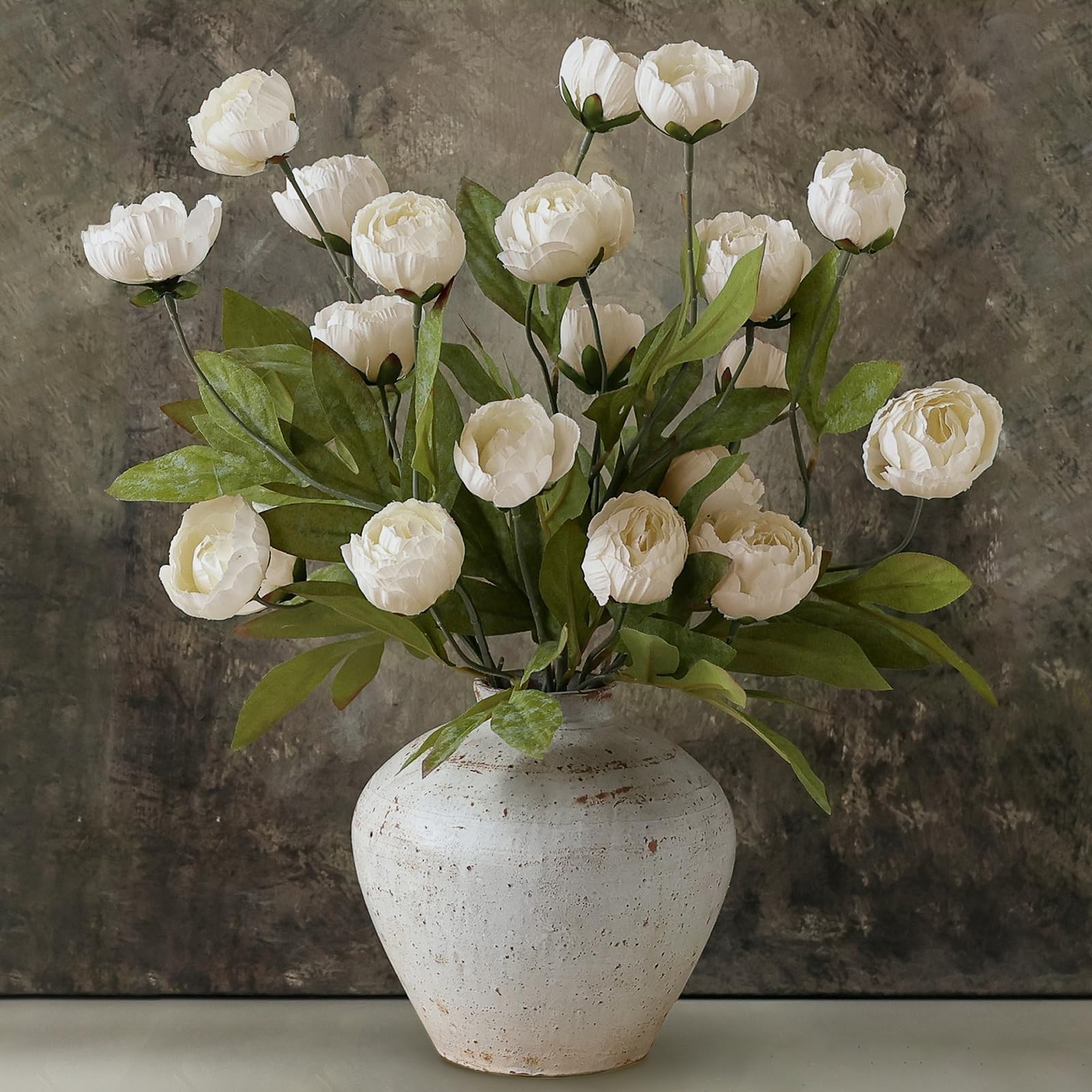 6 Pcs Faux Silk Peony Artificial Flowers for Vase -27″, Bulk Fake Peonies Bra…