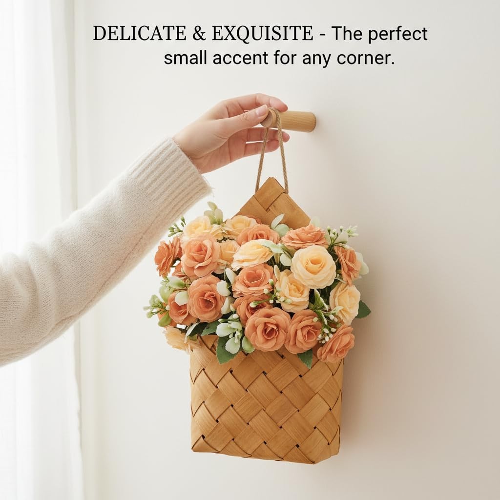 Farmhouse Wall Decor Basket – Cottage Core Decor – Small Hanging Basket with …