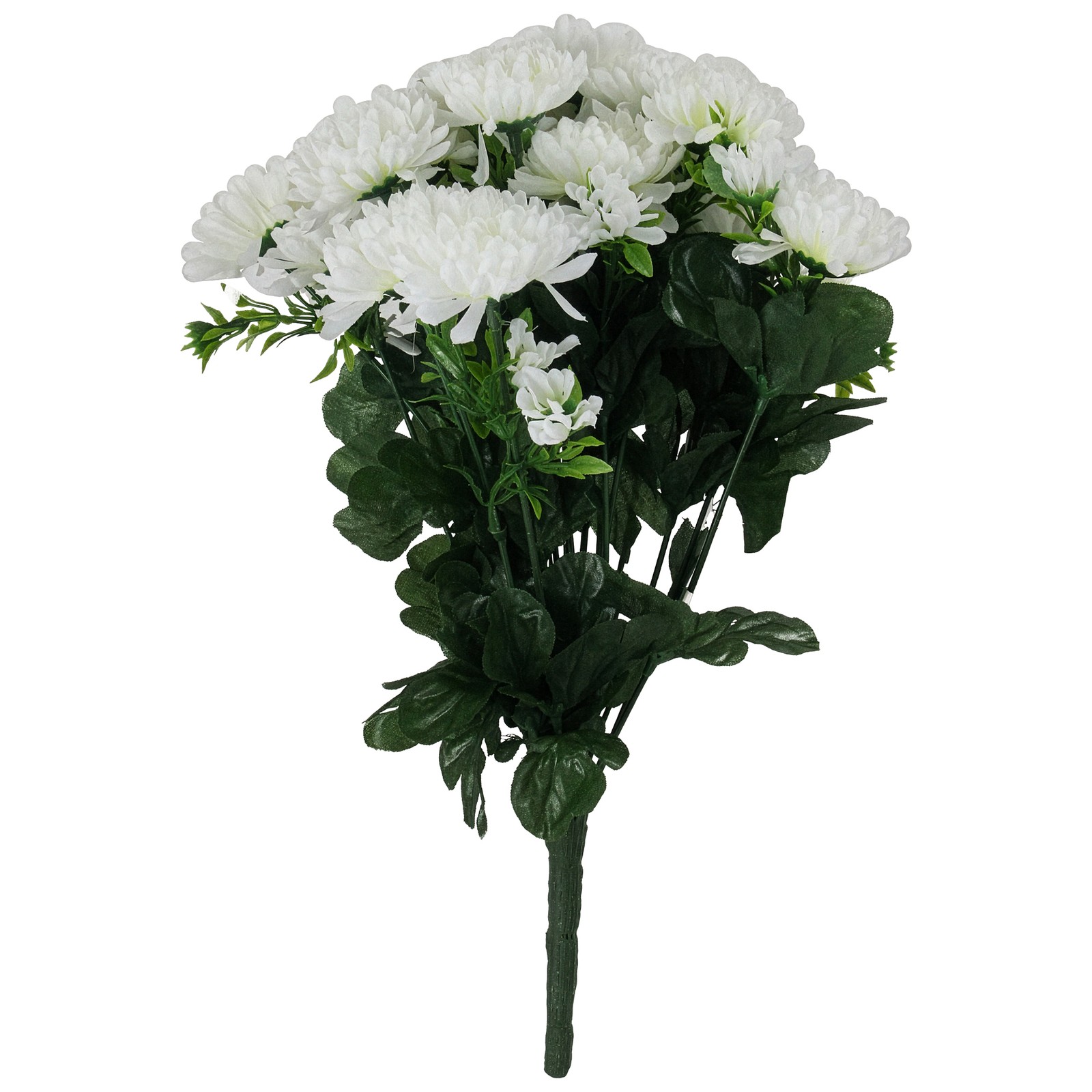 Allstate 14″ Decorative White Artificial Flowering Chrysanthemum Bush