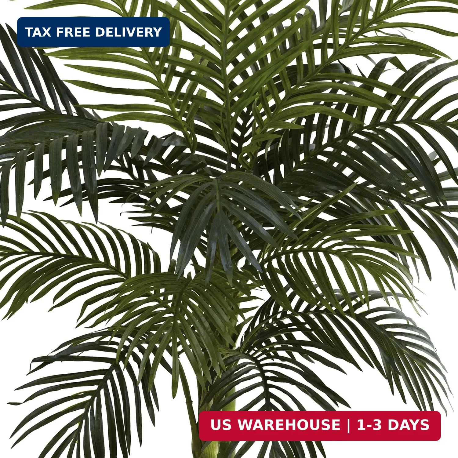 4ft Golden Cane Palm, Double Stalk Artificial Tree With Lush Realistic Foliage M
