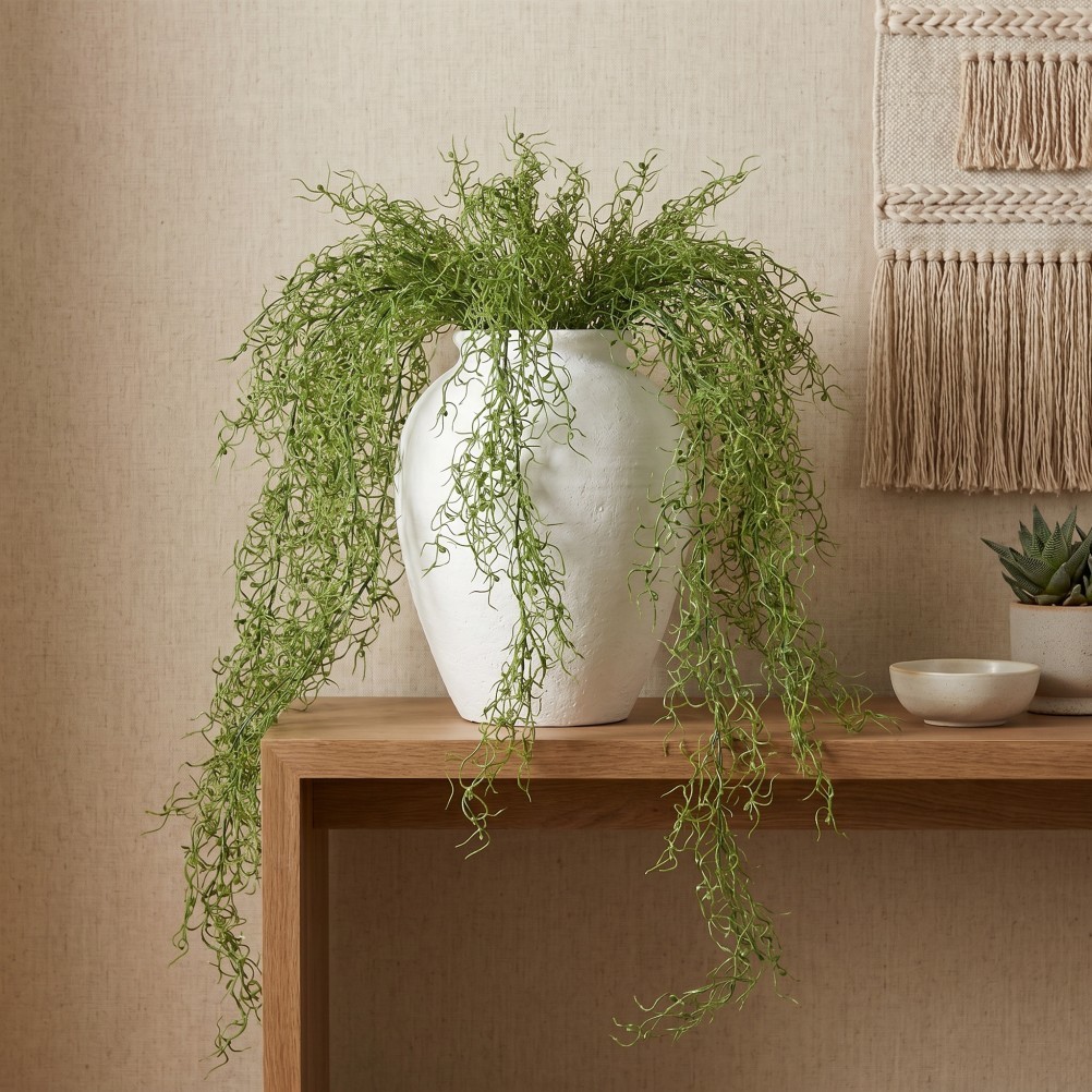 6Pcs Reusable Artificial Hanging Moss Vine Green Plastic for Home Office Decor
