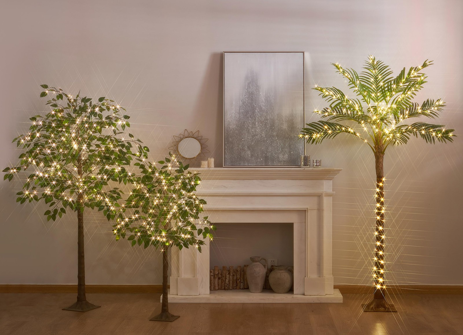 Artificial Palm Tree with Lights 6FT 220 LED Fairy Lights, Lighted Palm Tree …