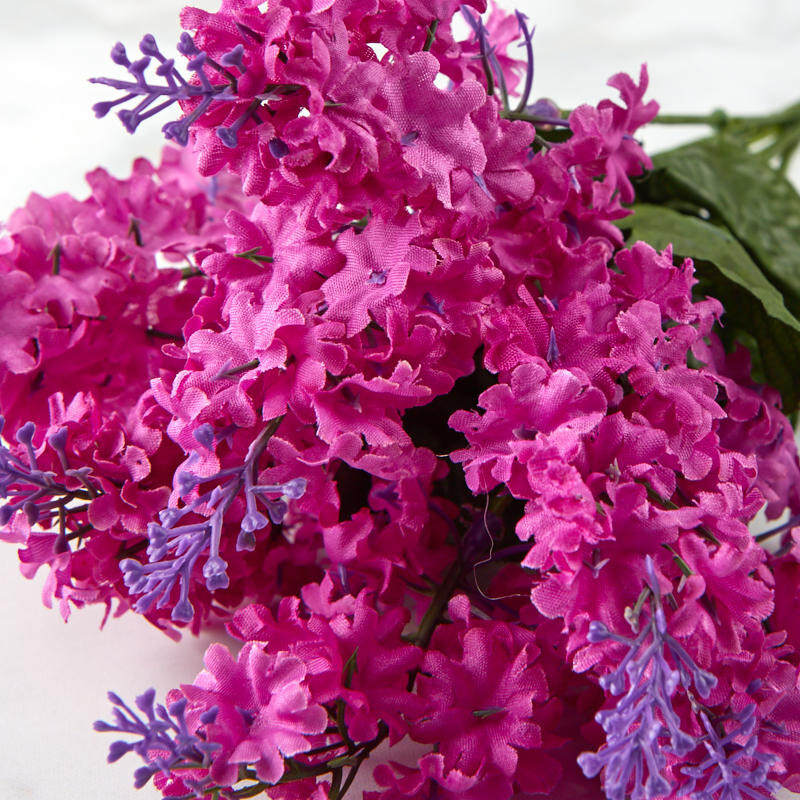 Set of 2 Artificial Poly Silk 16″ Purple Lilac Floral Bushes