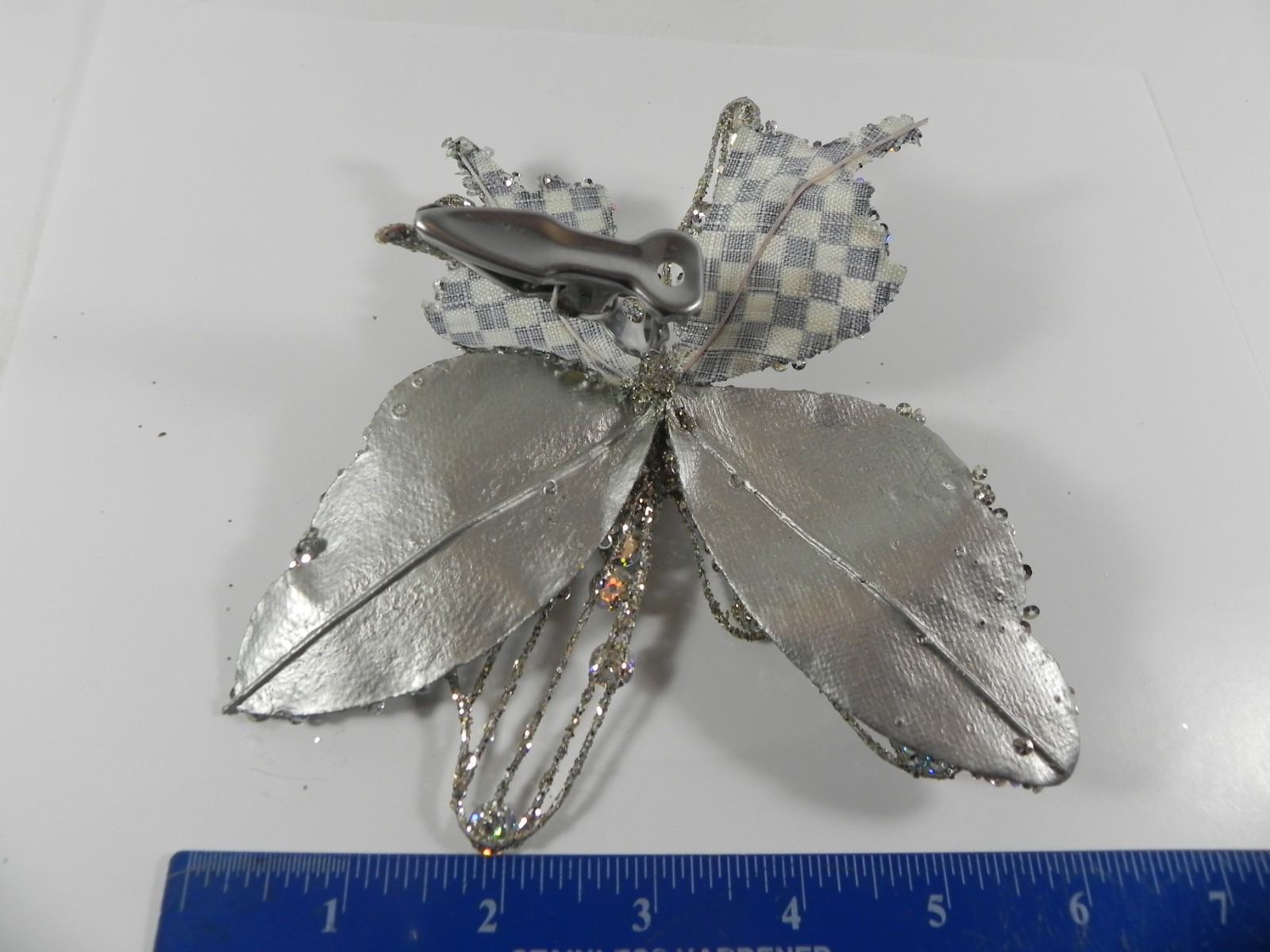 Mackenzie Childs 5″ Silver Butterfly Clip On Set of 2
