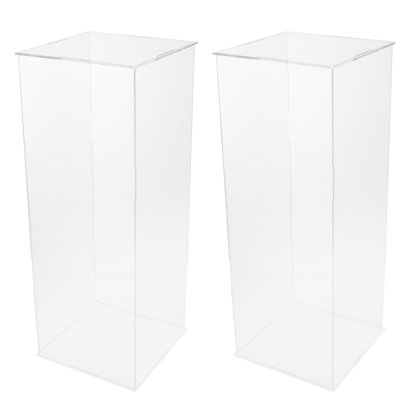30*30*80cm Acrylic Flower Stand 2pcs Clear Display Flower Tower For Weddings