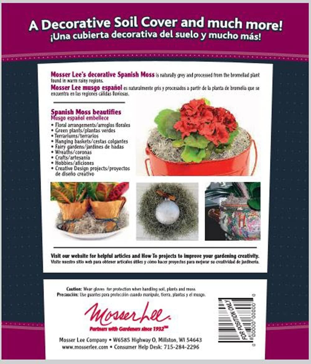 Natural Spanish Moss – 250 Cubic Inches for Terrarium and Flower Pot Elegance