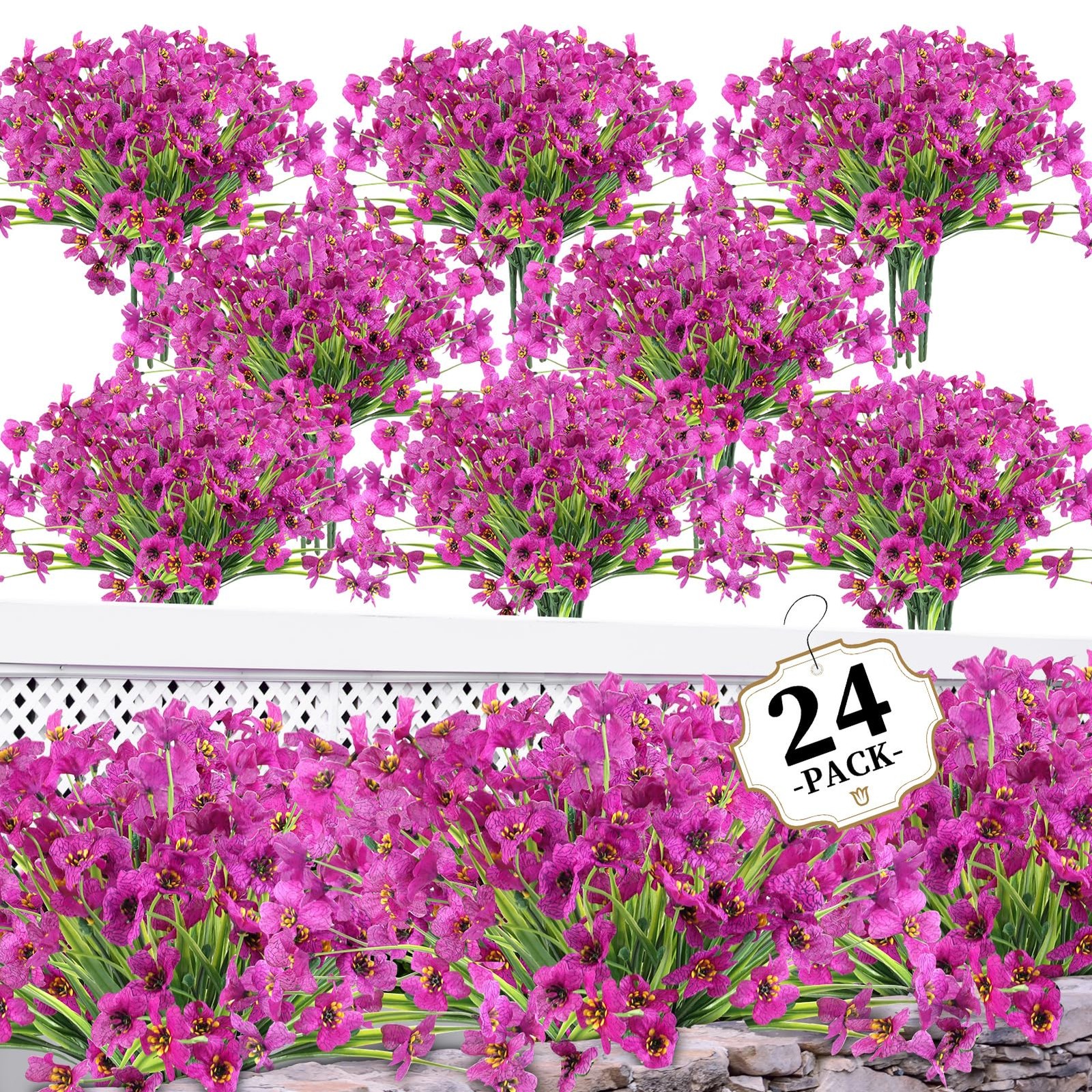 24 Red Lotus Bundles Artificial Flowers for Outdoors/Indoors Flowers Plants f…