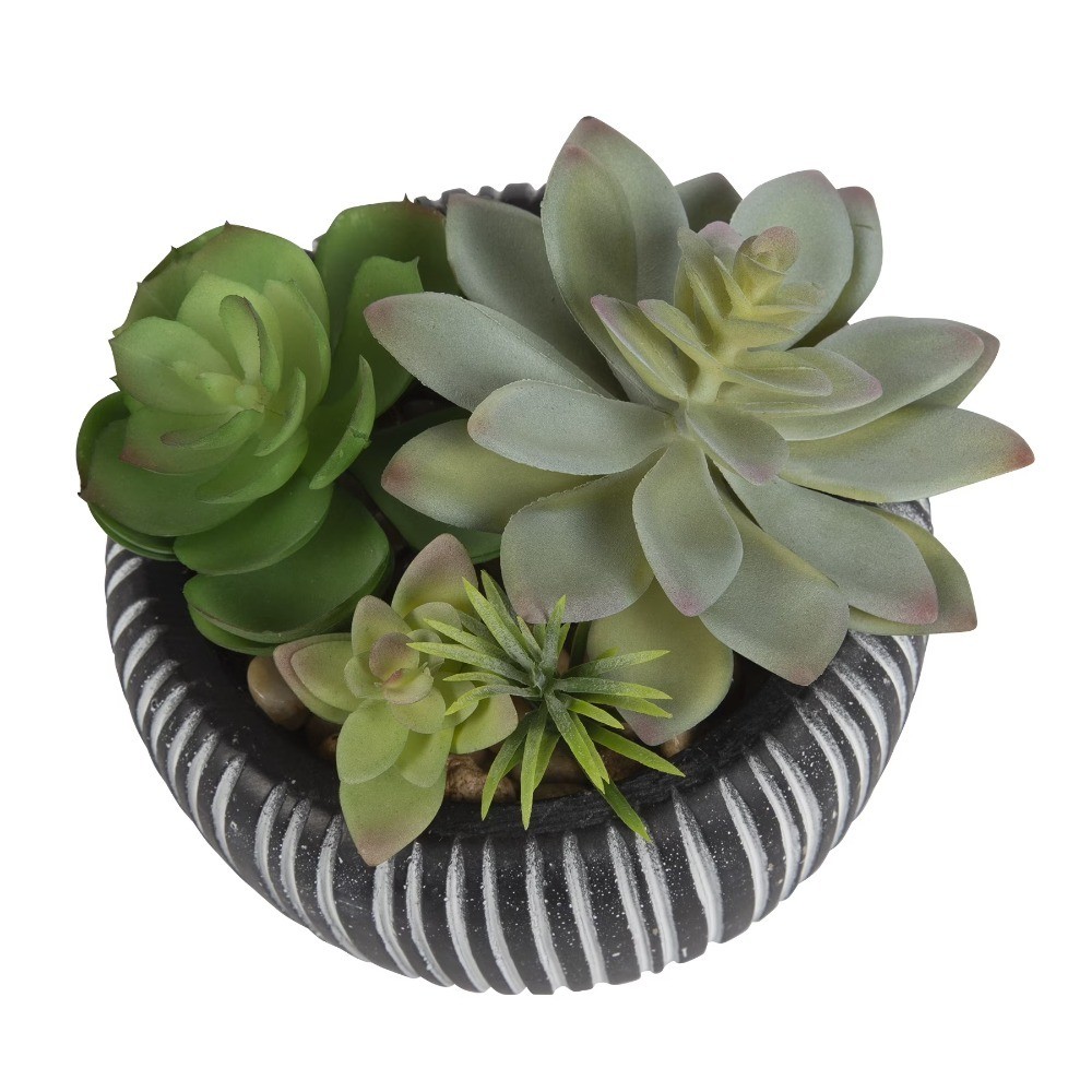 Artificial Succulent Plants in Stone Pot Assorted Colors Home Decor