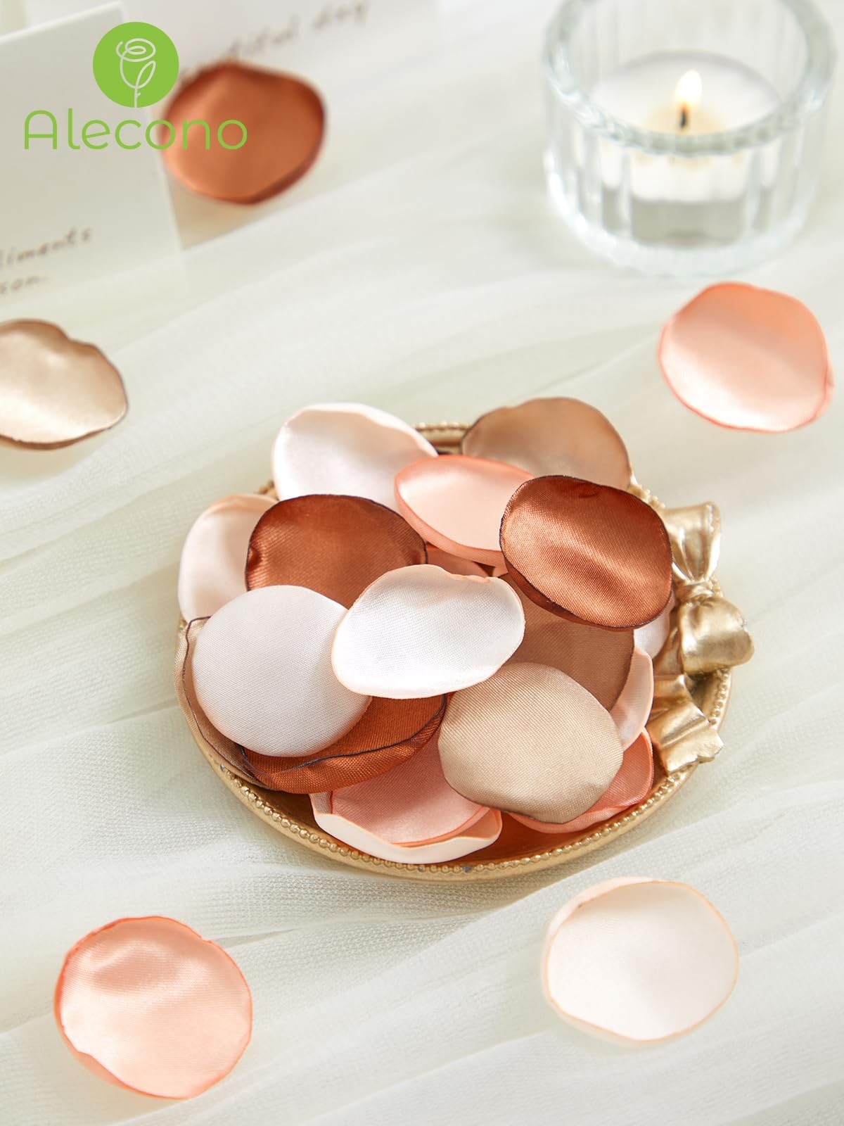 𝟰𝟬𝟬𝙋𝙘𝙨 Silk Rose Petals, Faux Rose Petals Orange Rose Petals for Weddin…