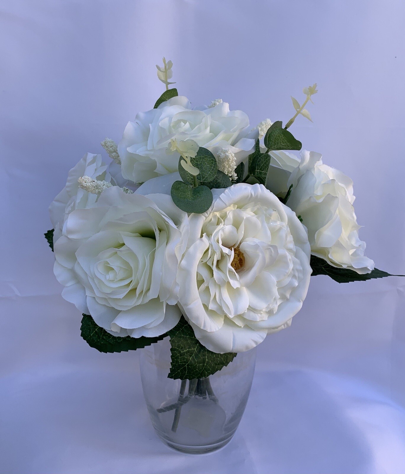 14″H Rose & Peony Assorted Bouquet for Wedding Party & Home (Vase not included)