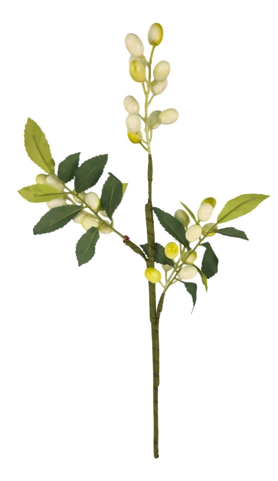White Berry Stem 13.5 Inch Artificial Berry Branch Farmhouse Lodge Cabin Decor