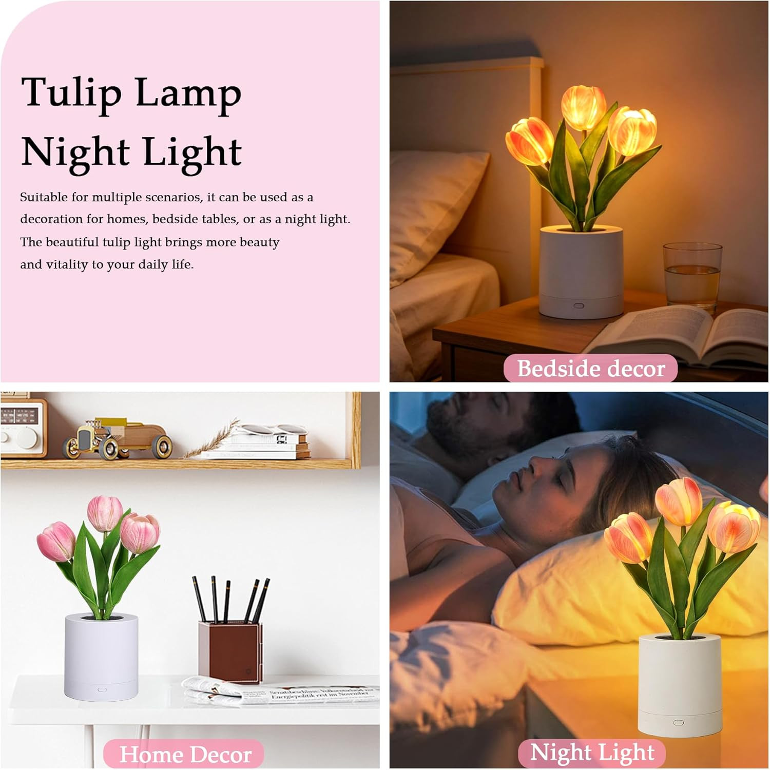 Tulips Flower Lamp Gifts for Women, Birthday Gifts for Sister, Daughter, Wife, G