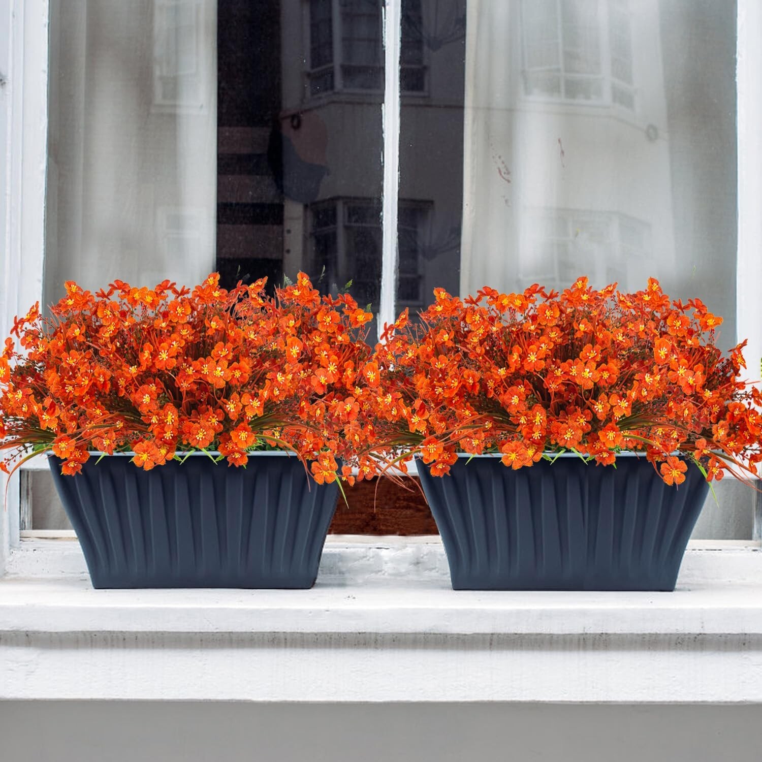 20 Bundles Artificial Fall Flowers Outdoor,No Fade Fake Plastic Flowers,Faux …