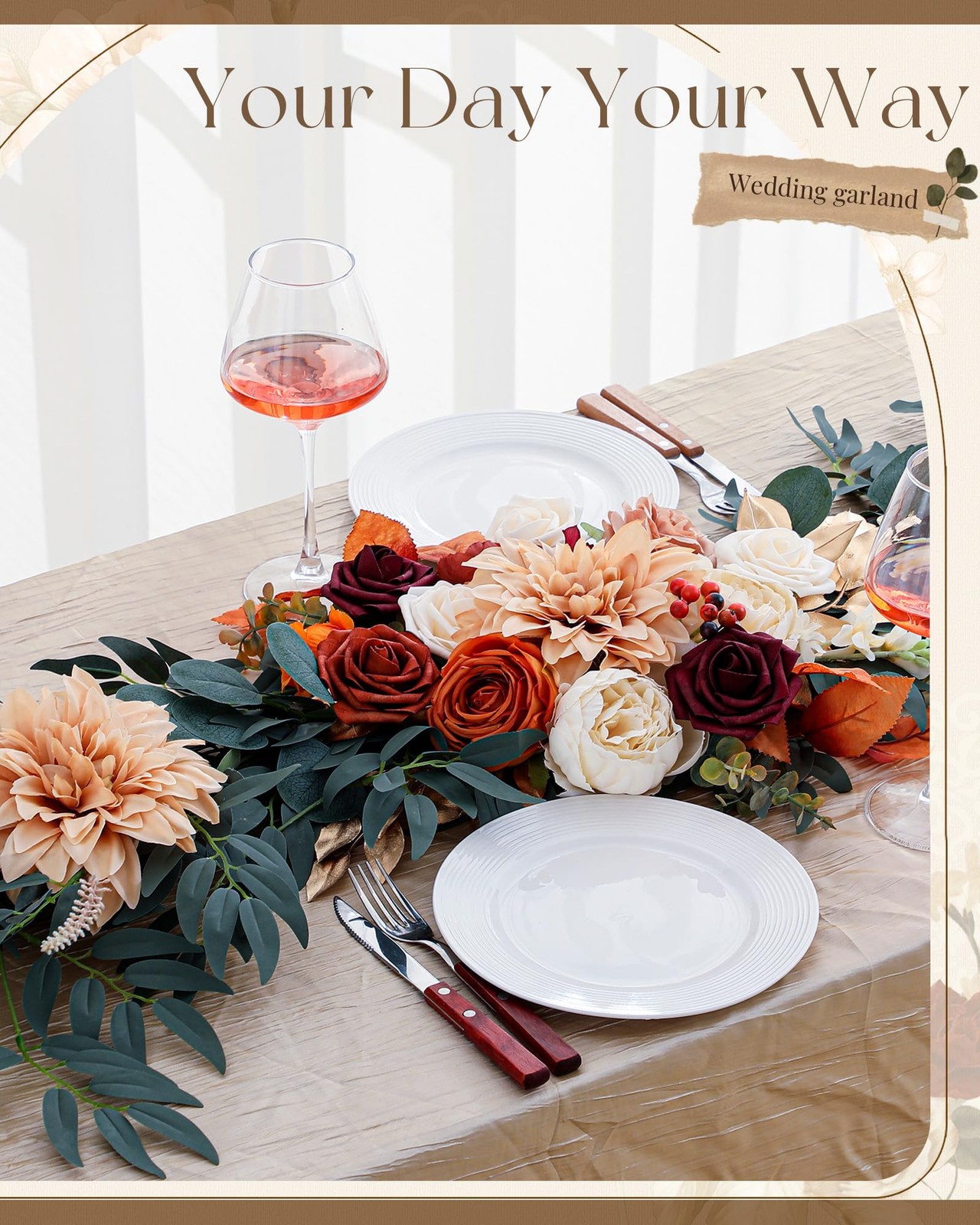 12ft Terracotta Wedding Arch Garland Burnt Orange Artificial Garland Extra Long