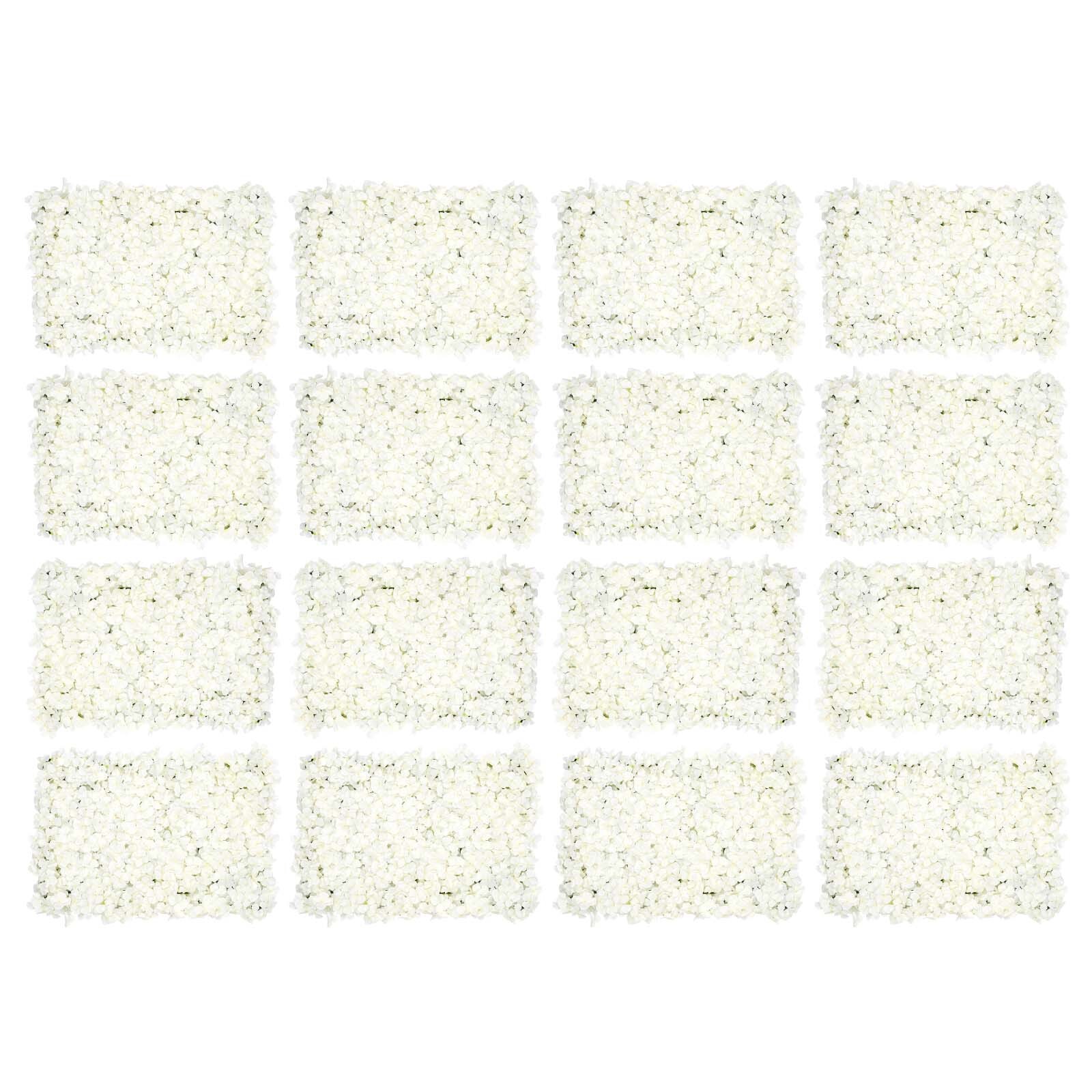 20PC Artificial White Flower Wall Panel Floral Backdrop Wedding Party Home Decor