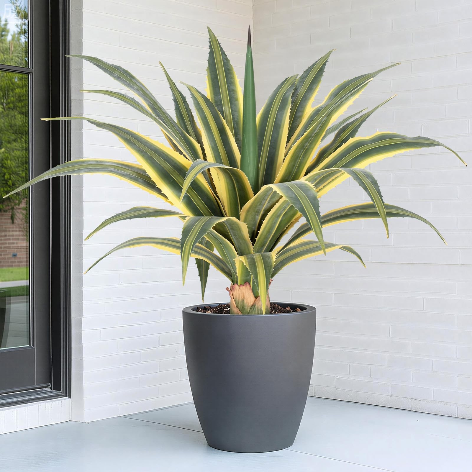 Best Artificial Agave Plants Outdoor, 32 Large UV Resistant Spiked Fake with 24