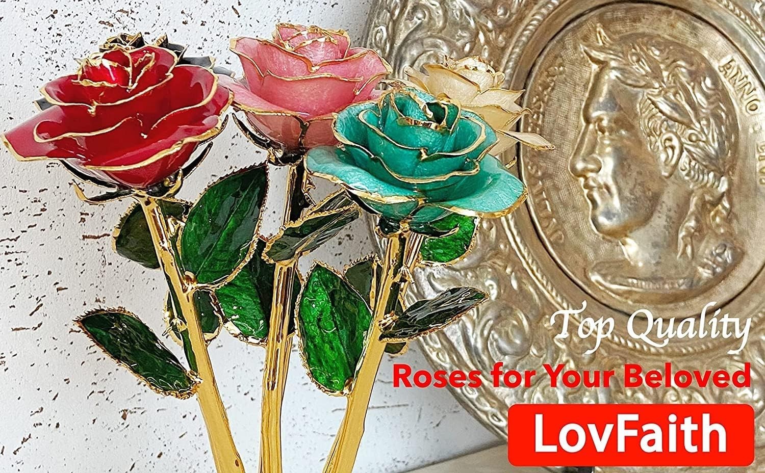 Stunning Real Rose Preserved in 24K Gold – Elegant Gift with Crystal Stand