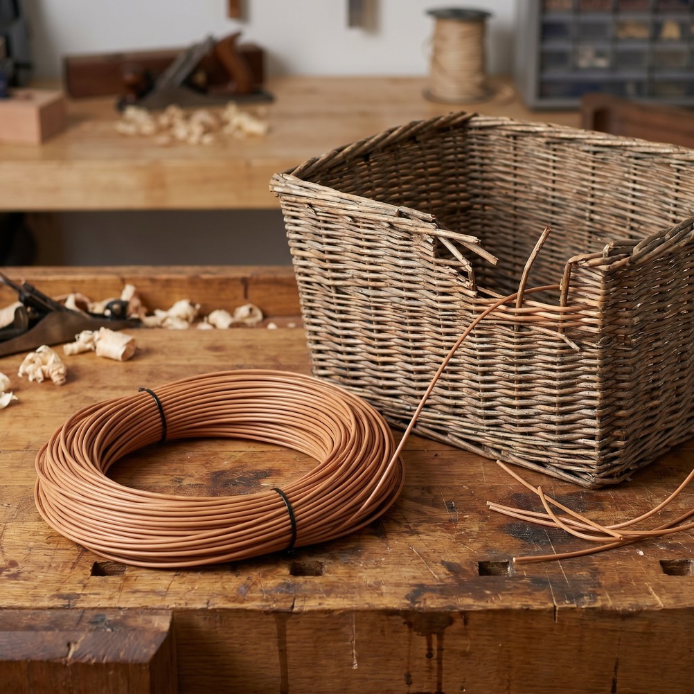 1 Set Flexible Brown Plastic Rattan Synthetic Wicker for Basket Making Crafts