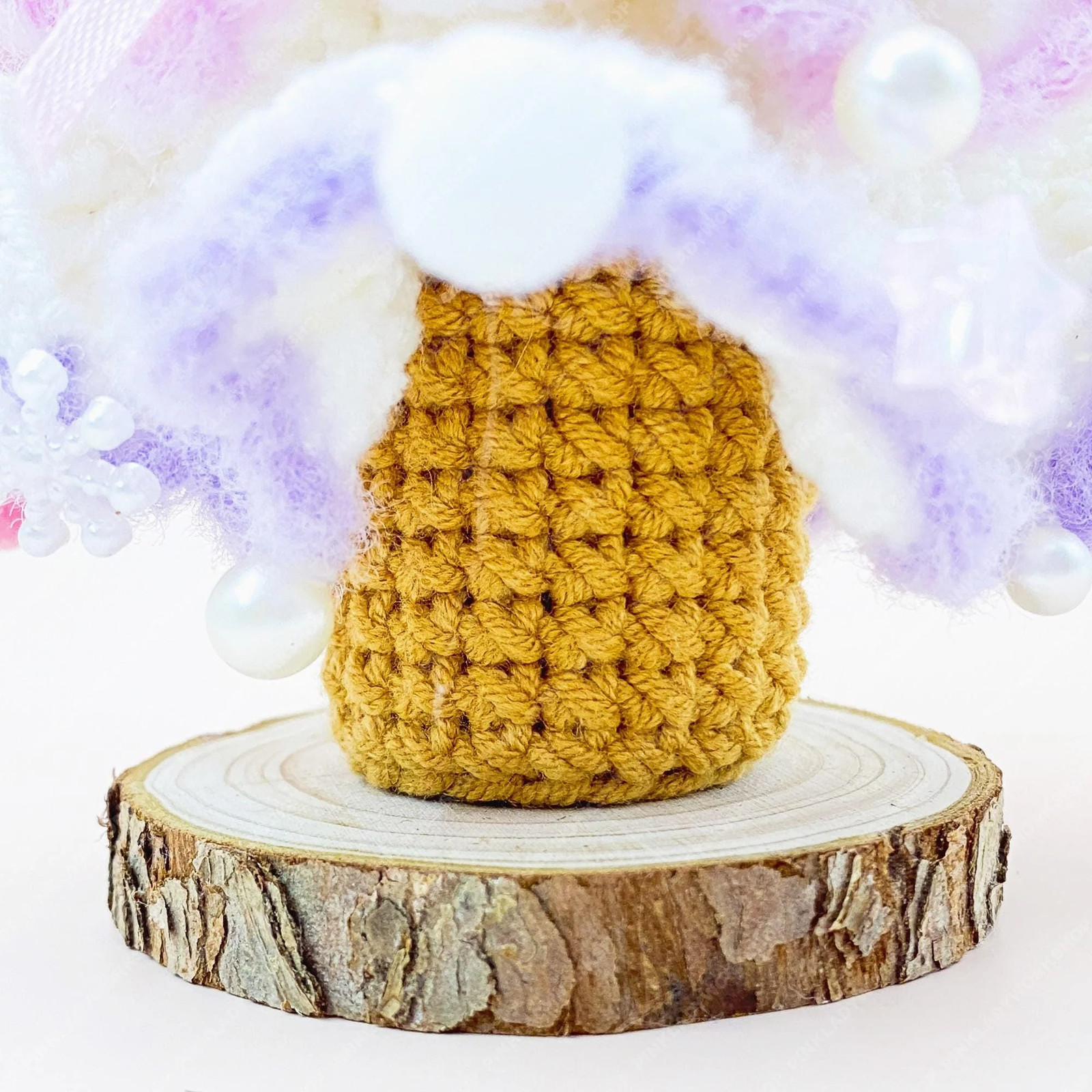 Pastel Crochet Christmas Tree Decor | Handmade Mini Xmas Tree with Star & Pearls