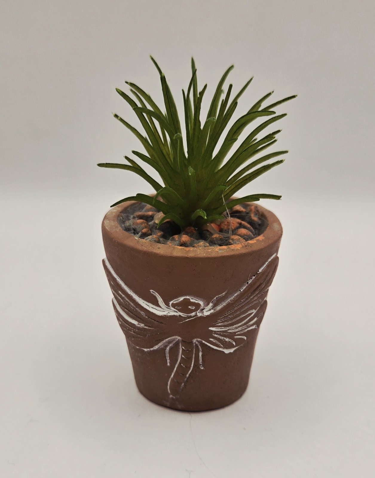 3 Inch 2 Pack Decorative Artificial Succulent – Dragonfly Pattern Terracotta
