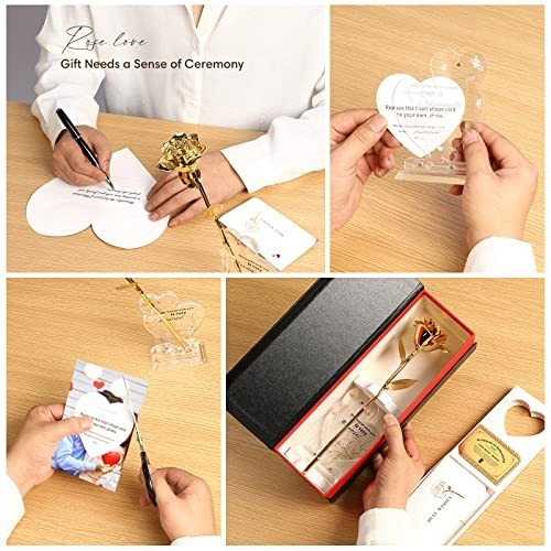 Gold Dipped Rose Real 24K Preserved Rose Hand Dipped Romantic Gift for Her