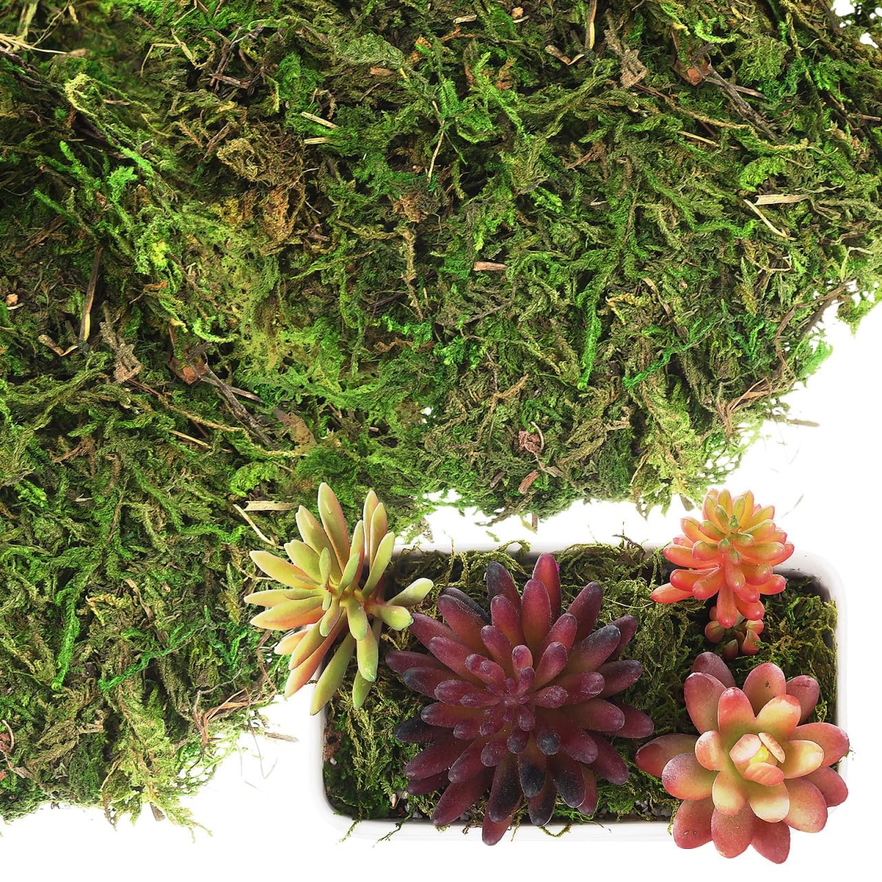 Artificial Fake Moss Green Decorative Faux Moss for Plants Indoor Crafts Home…