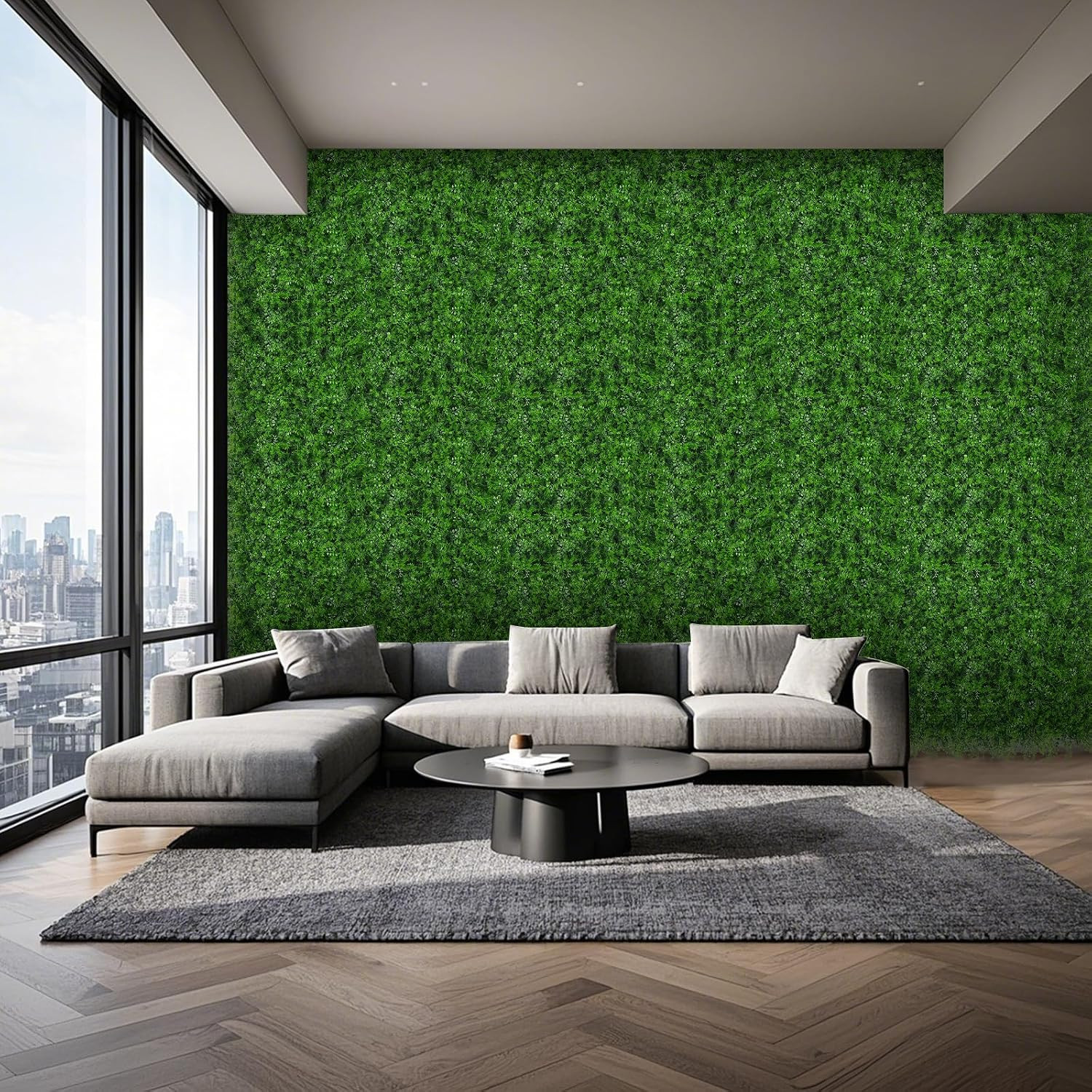 Grass Wall Panels, 40″X120″ (33.33 Sqft) Artificial Boxwood Hedge Roll Privacy S