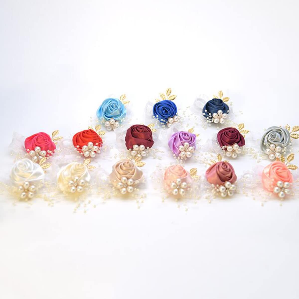 1 PCS Wrist Flower Wedding Bridesmaid Bride Corsage Decoration Rose Red