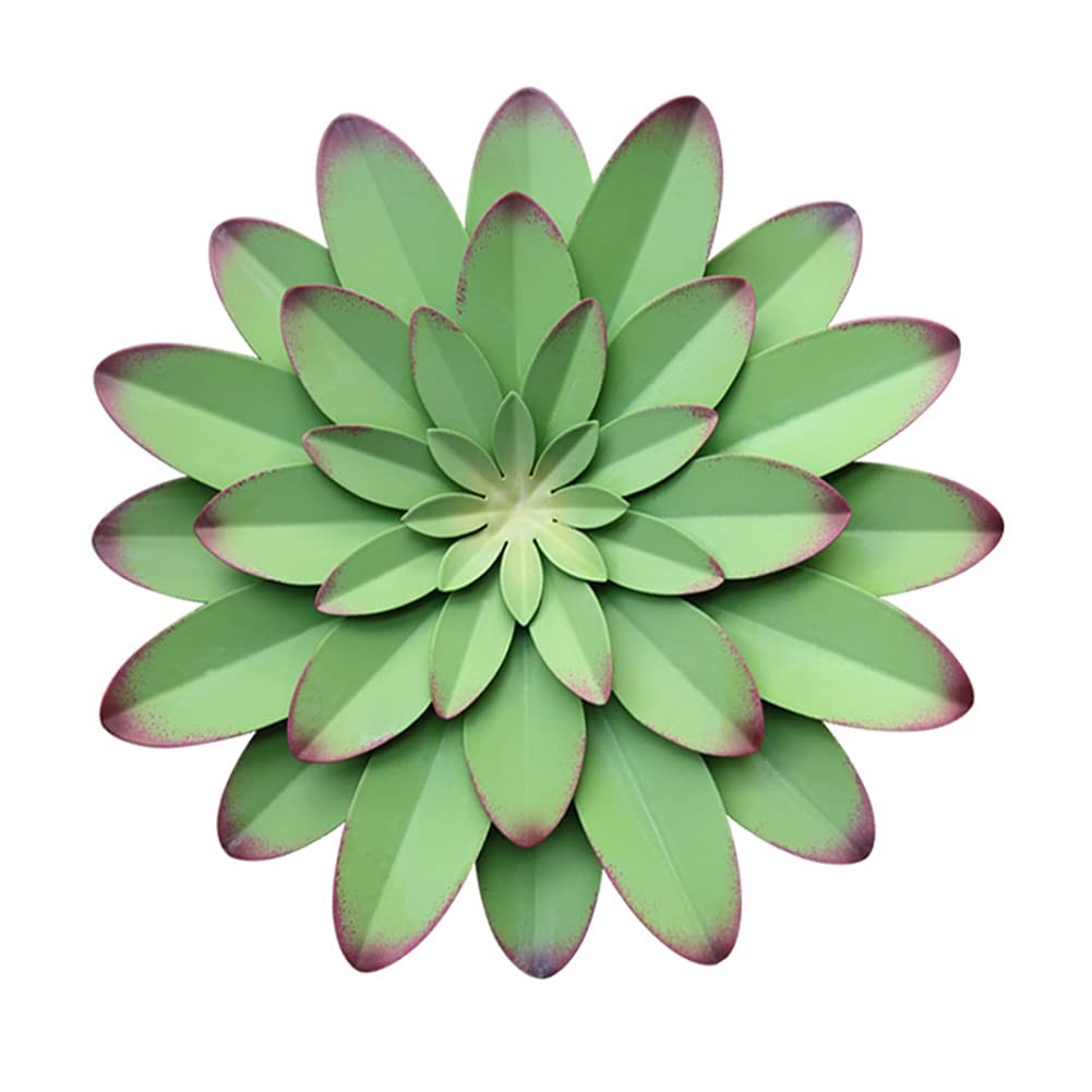 AHYS Metal Flowers Wall Decor Indoor Outdoor 12″L x 12″W, Green