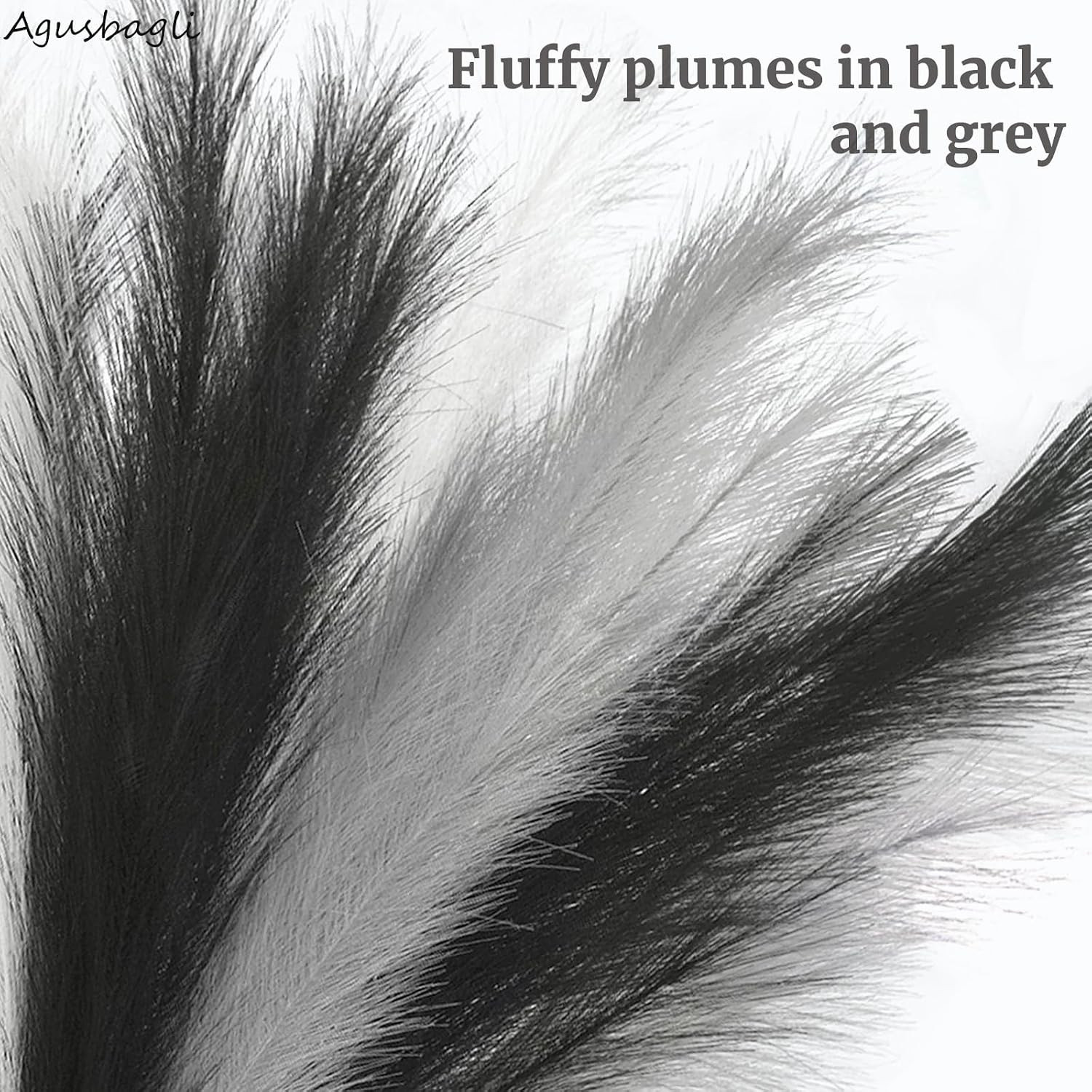 8 Pcs Black Faux Pampas Grass Decor 35“ Fluffy Tall Artificial Colored Pampas Gr