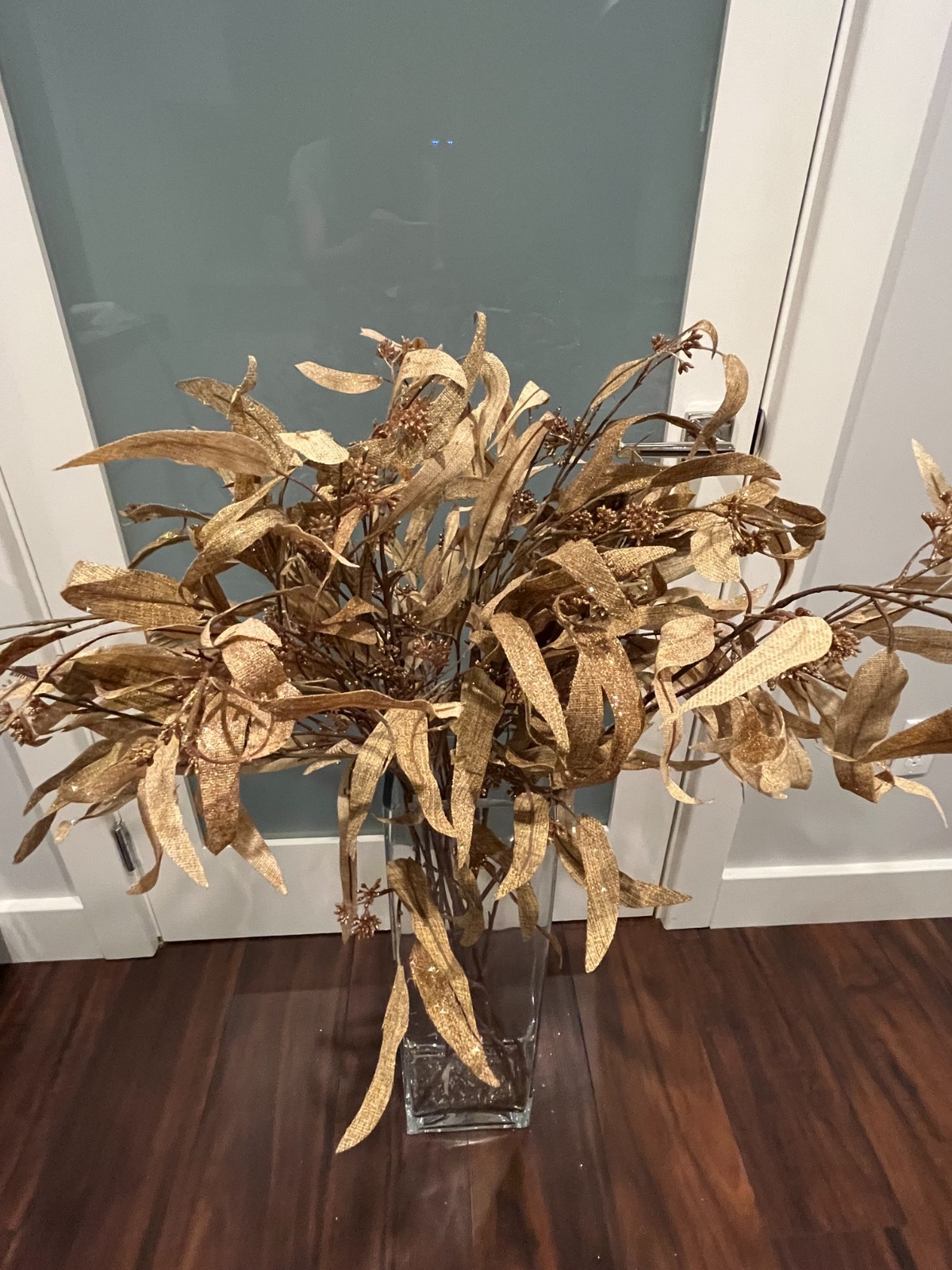 Gold Burlap Eucalyptus Stem – Approximately 40” Faux Flowers Stem