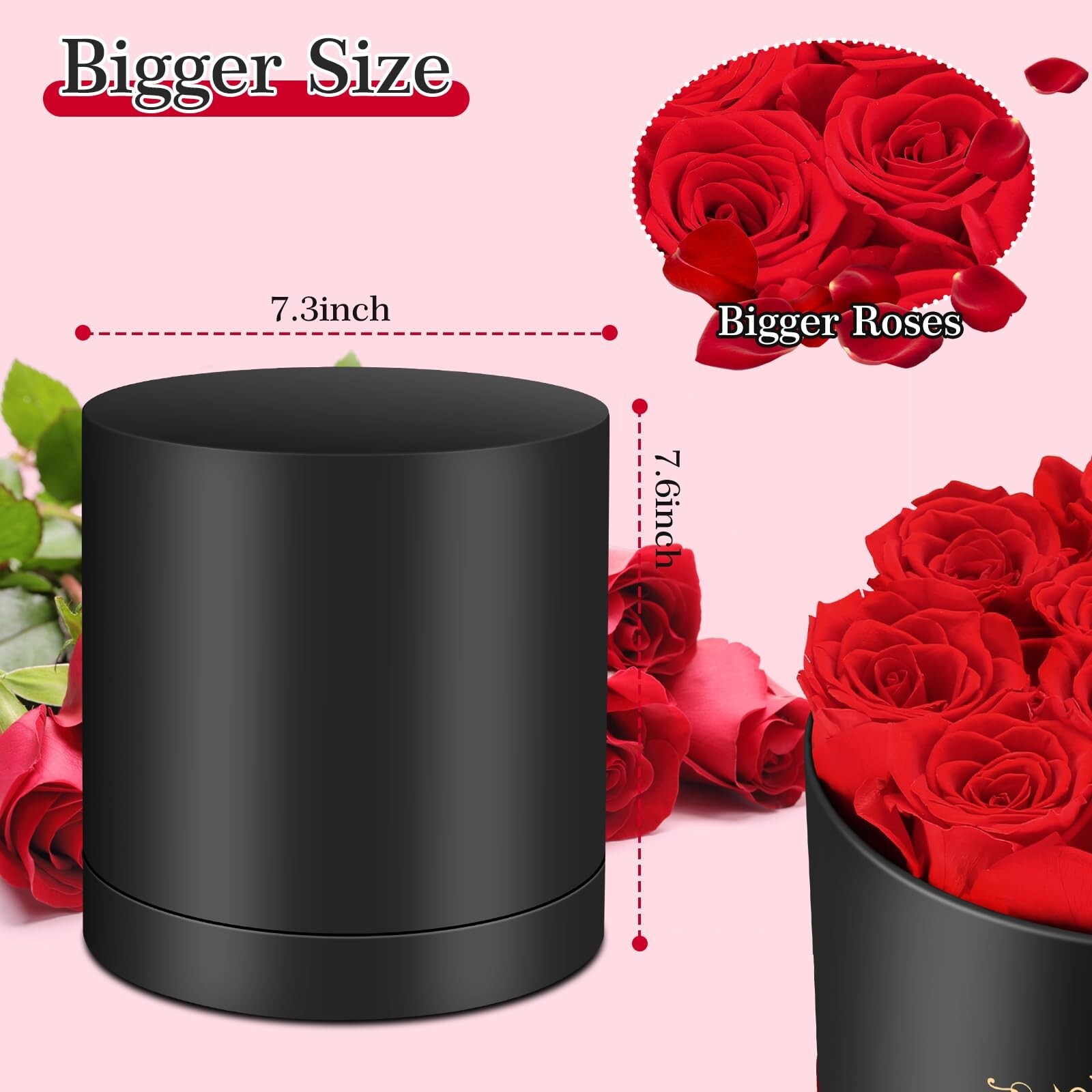 Jibeufi Forever Flowers Preserved Rose in a Box 100% Real Roses Last Up to 3 …