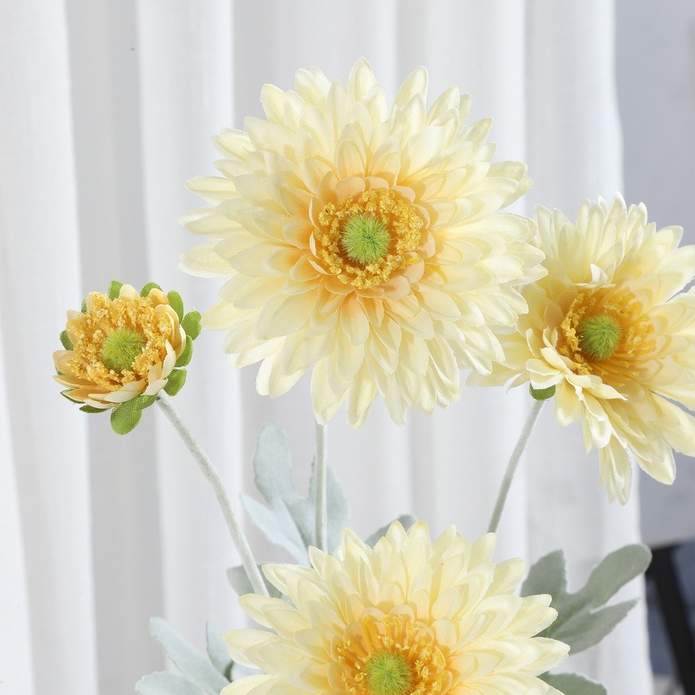 Realistic Pine Needle Chrysanthemum Artificial Flower for Wedding Home 22.83in