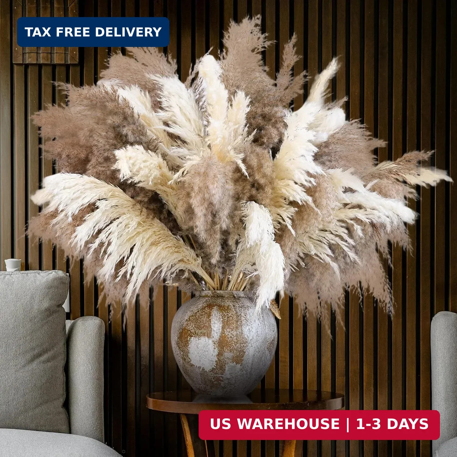 40 PCS Nature Pampas Grass Bouquet Decor – Boho Flowers and Feathers for Centerp